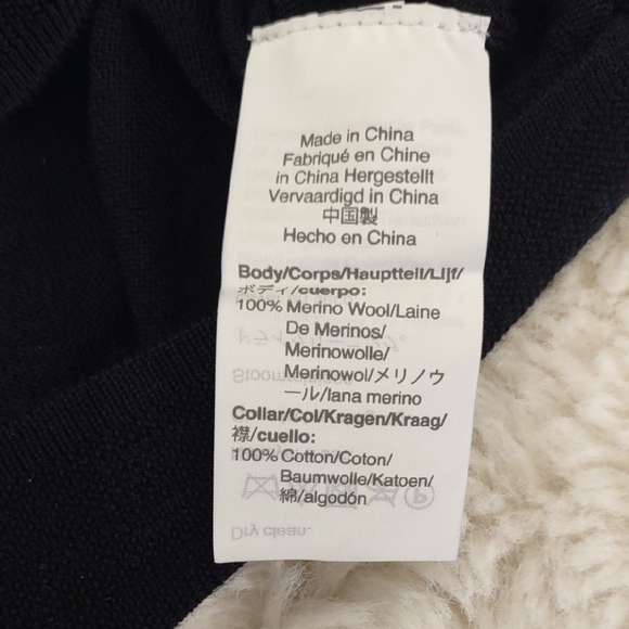 J Crew Black Sweater with Leopard Print Collar - Picture 15 of 17